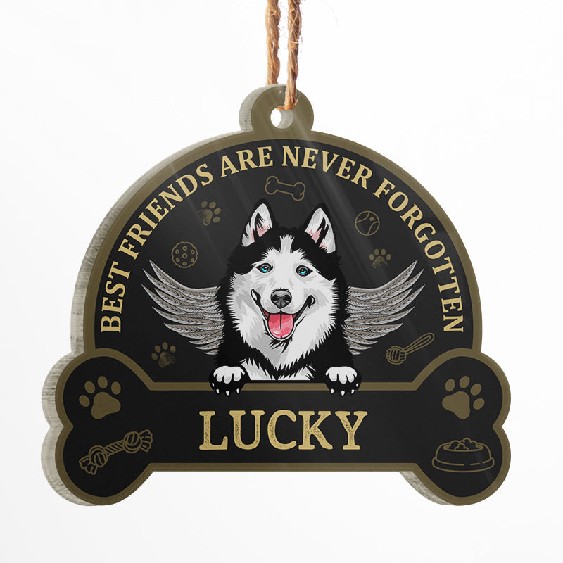 Heartfelt Personalized Dog Memorial For Loved One Ornament: 'Best Friends Are Never Forgotten'