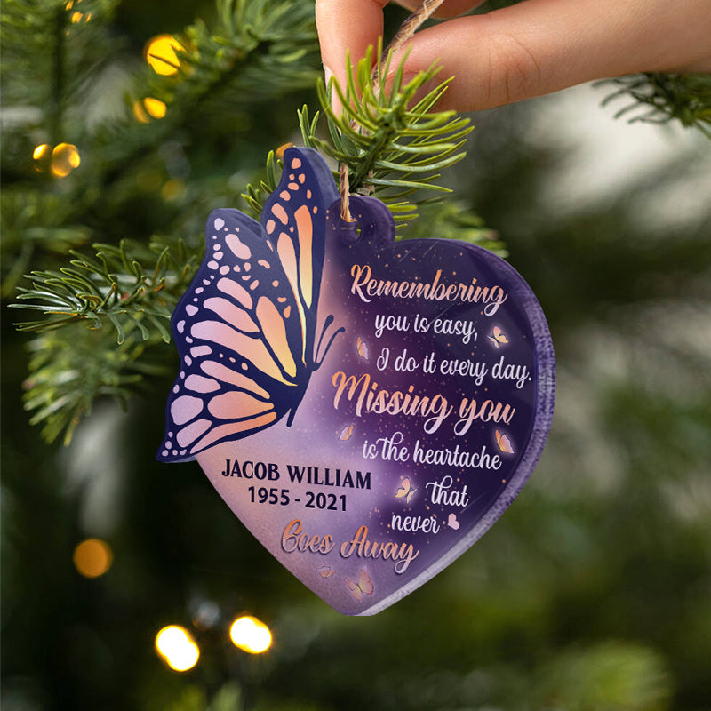 Heartfelt Personalized Memorial For Loved One Ornament | "Missing You Always" Butterfly Keepsake