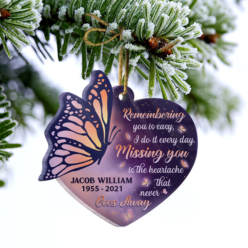 Heartfelt Personalized Memorial For Loved One Ornament | "Missing You Always" Butterfly Keepsake