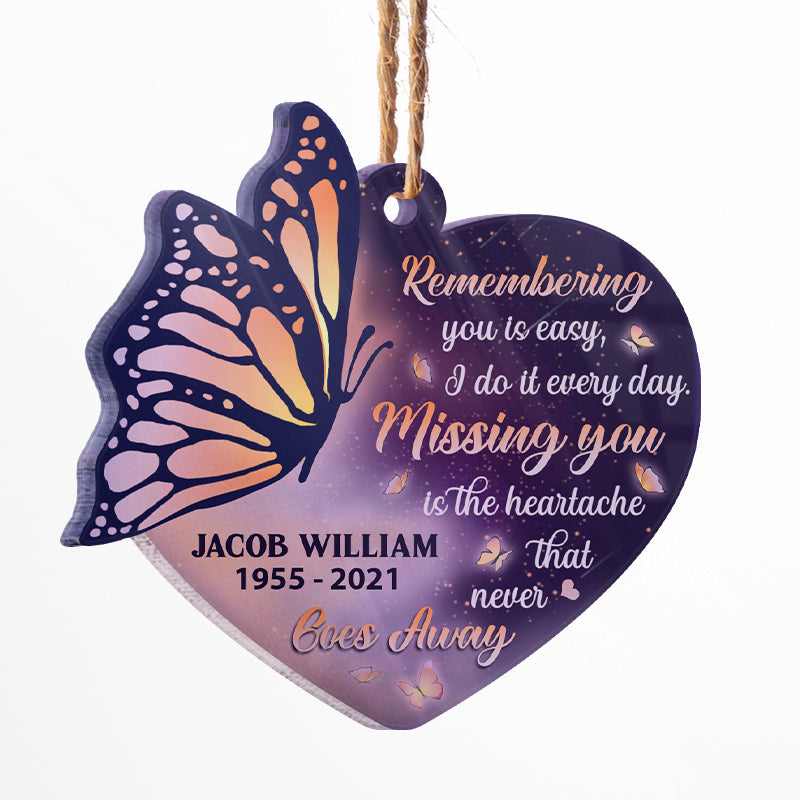Heartfelt Personalized Memorial For Loved One Ornament | "Missing You Always" Butterfly Keepsake