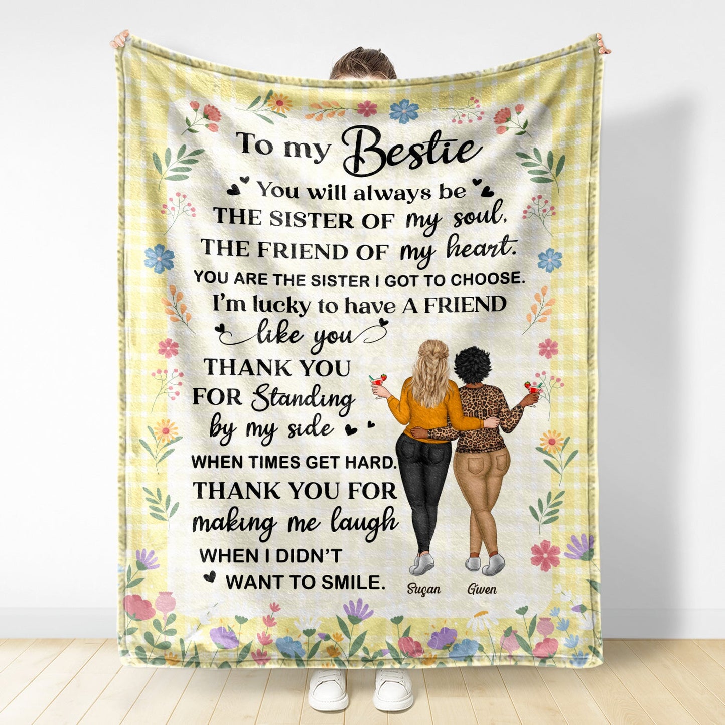 Personalized 'Sister of My Soul' Best Friend & Sister Keepsake Blanket