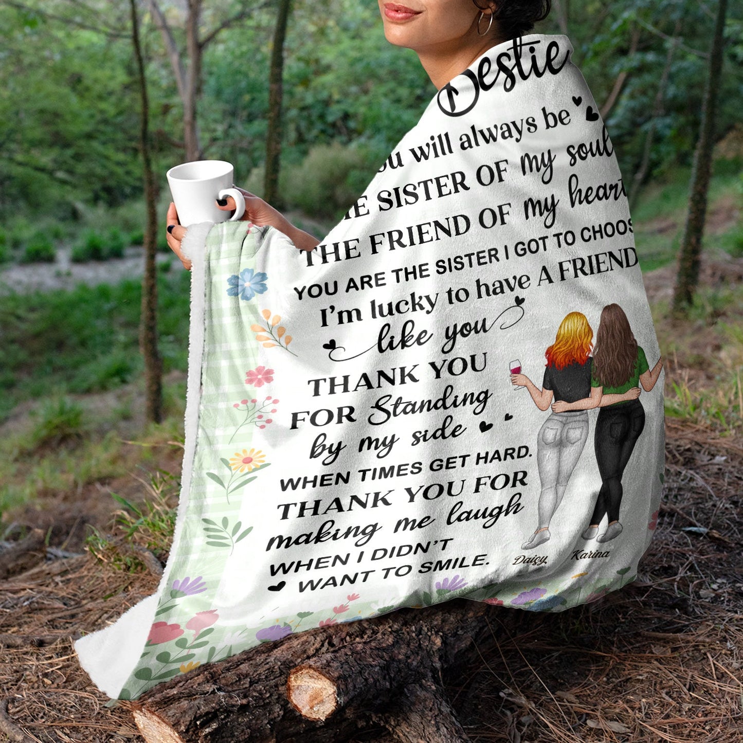 Personalized 'Sister of My Soul' Best Friend & Sister Keepsake Blanket