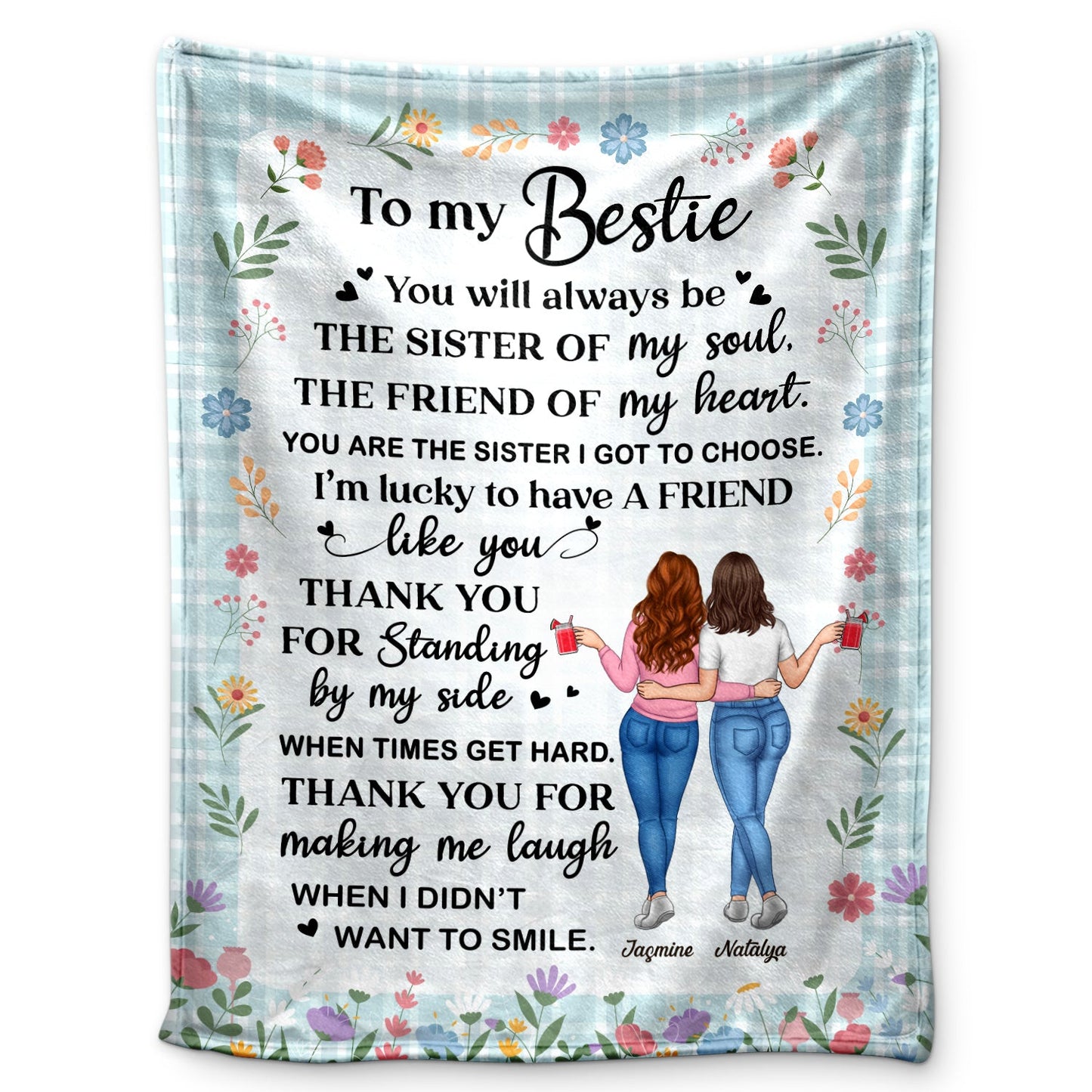 Personalized 'Sister of My Soul' Best Friend & Sister Keepsake Blanket