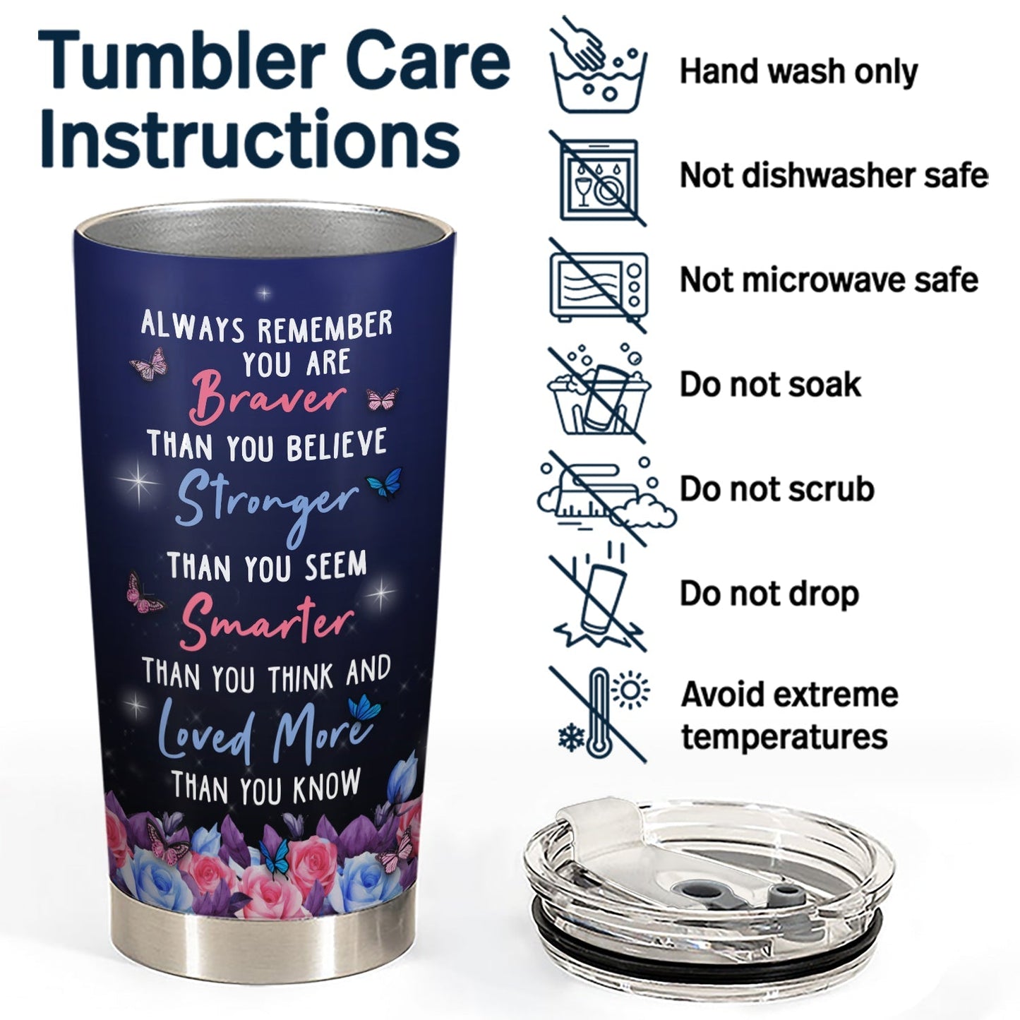 For My Brave Daughter: ‘Braver Than You Believe‘ - Personalized Tumbler