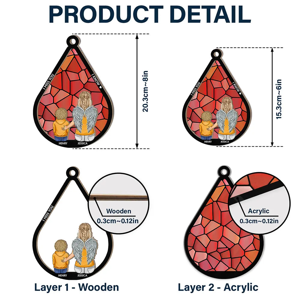 Personalized "I Miss You I Know" Memorial For Loved One Suncatcher - Custom Remembrance Gift