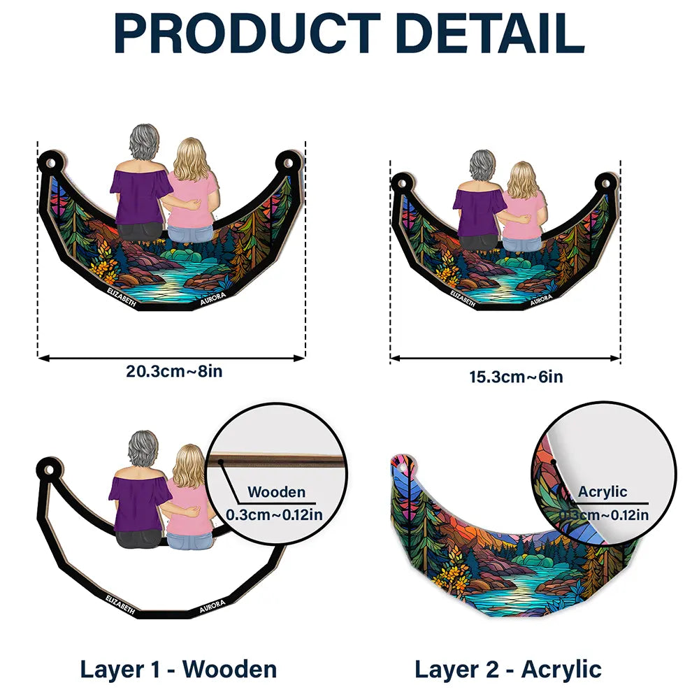 Personalized Grandma & Grandkids Moon Suncatcher - Heartfelt Window Gift