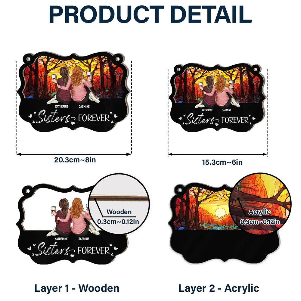 Personalized 'Besties FOREVER' Window Suncatcher for Friends & Sisters