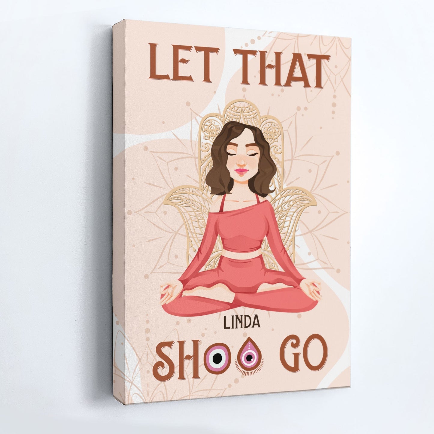 Personalized 'Let That Shit Go' Canvas - Empowering Yoga Gift for Her