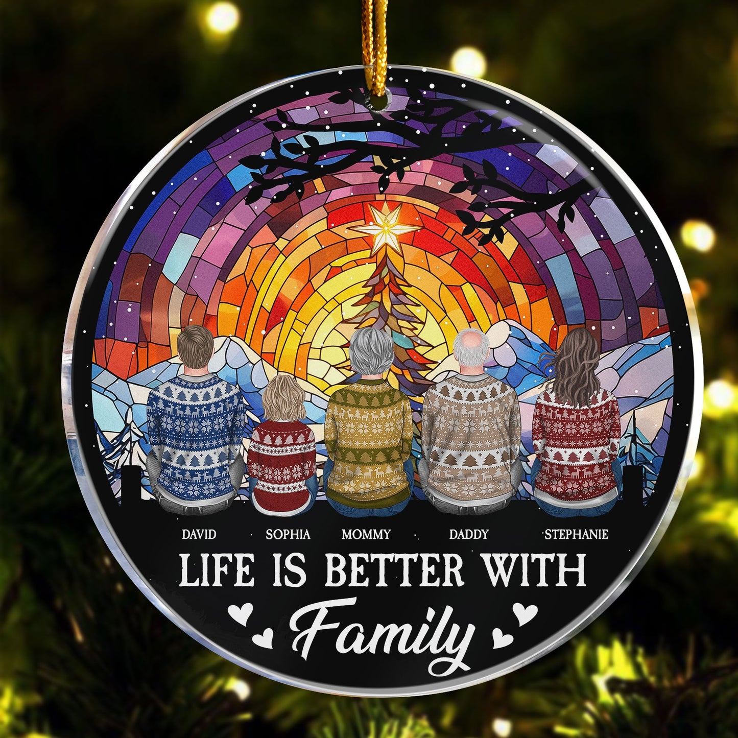 Custom Family Christmas Ornament: "Life Is Better With Family" Keepsake Gift