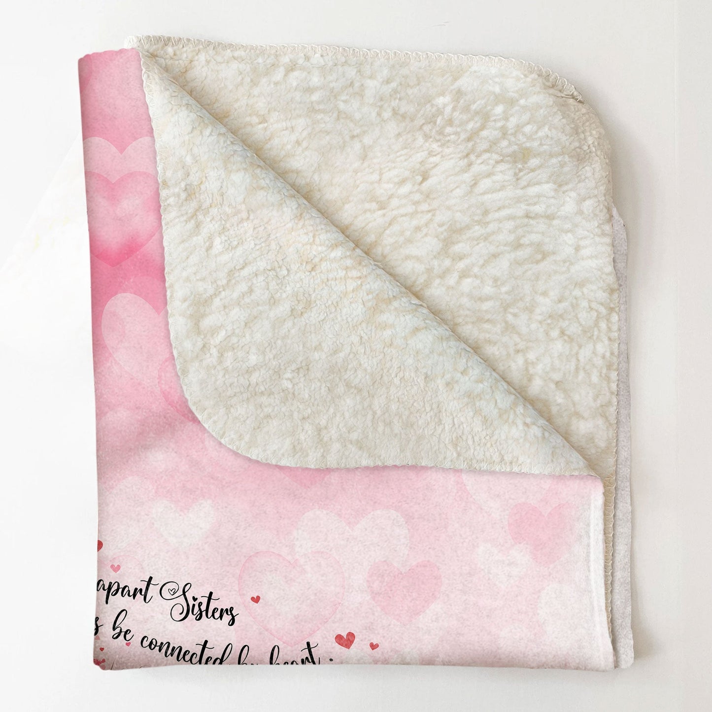 Personalized Sister Blanket: 'Connected by Heart' Custom Gift for Her