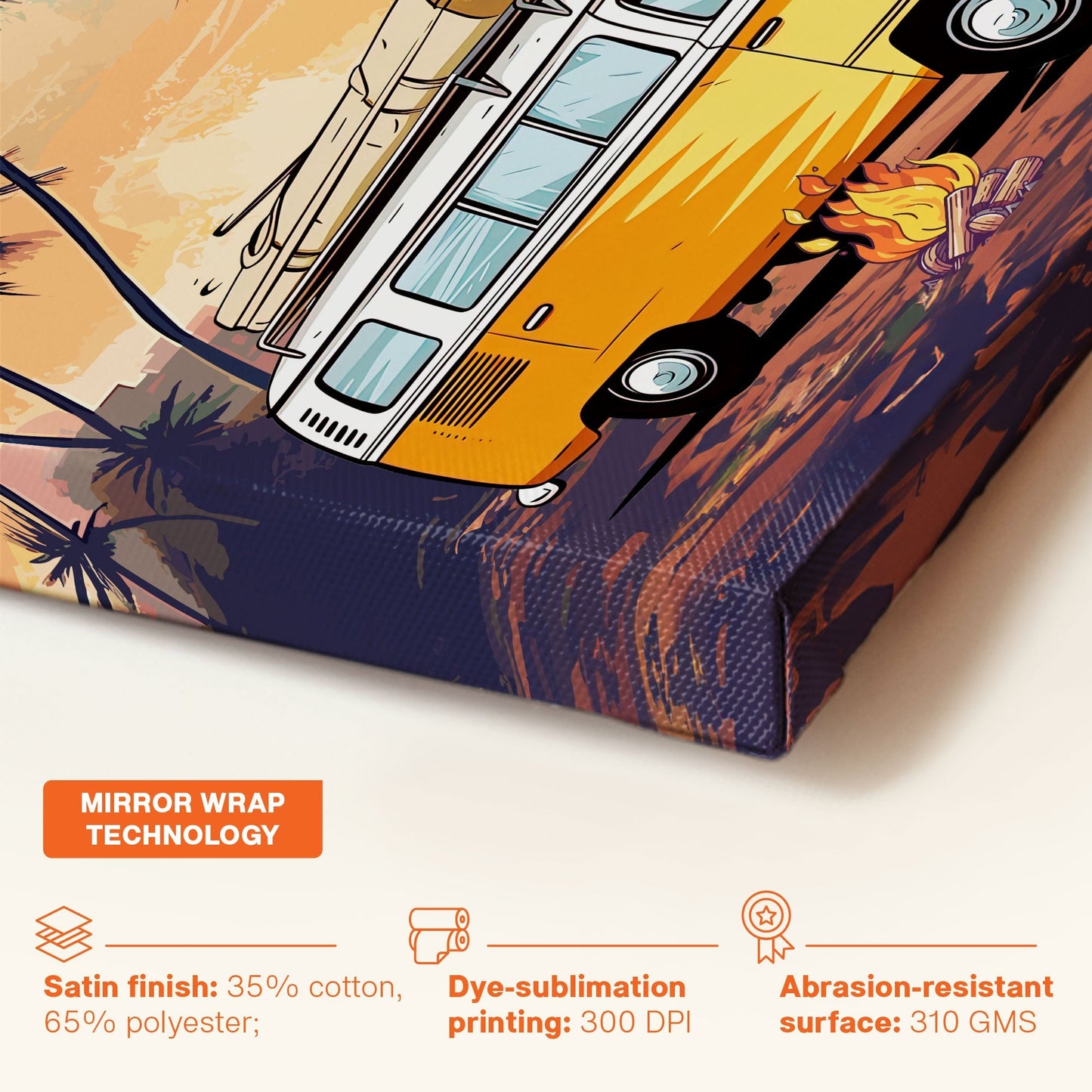 Personalized 'Life Is Too Short But Happy' Camper Van Wall Art for Family