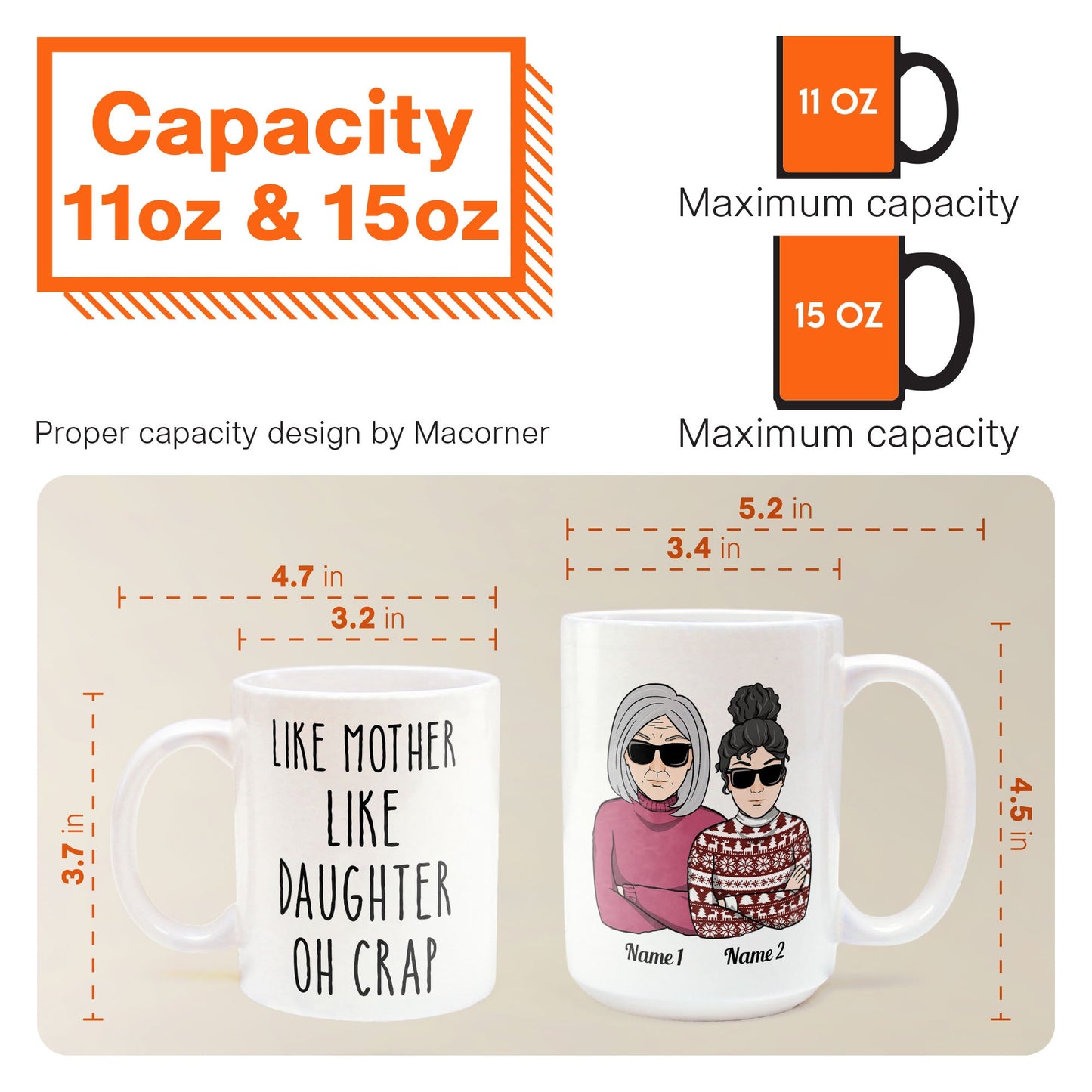 Personalized 'Like Mother Like Daughter Oh Crap' Funny Mug Gift