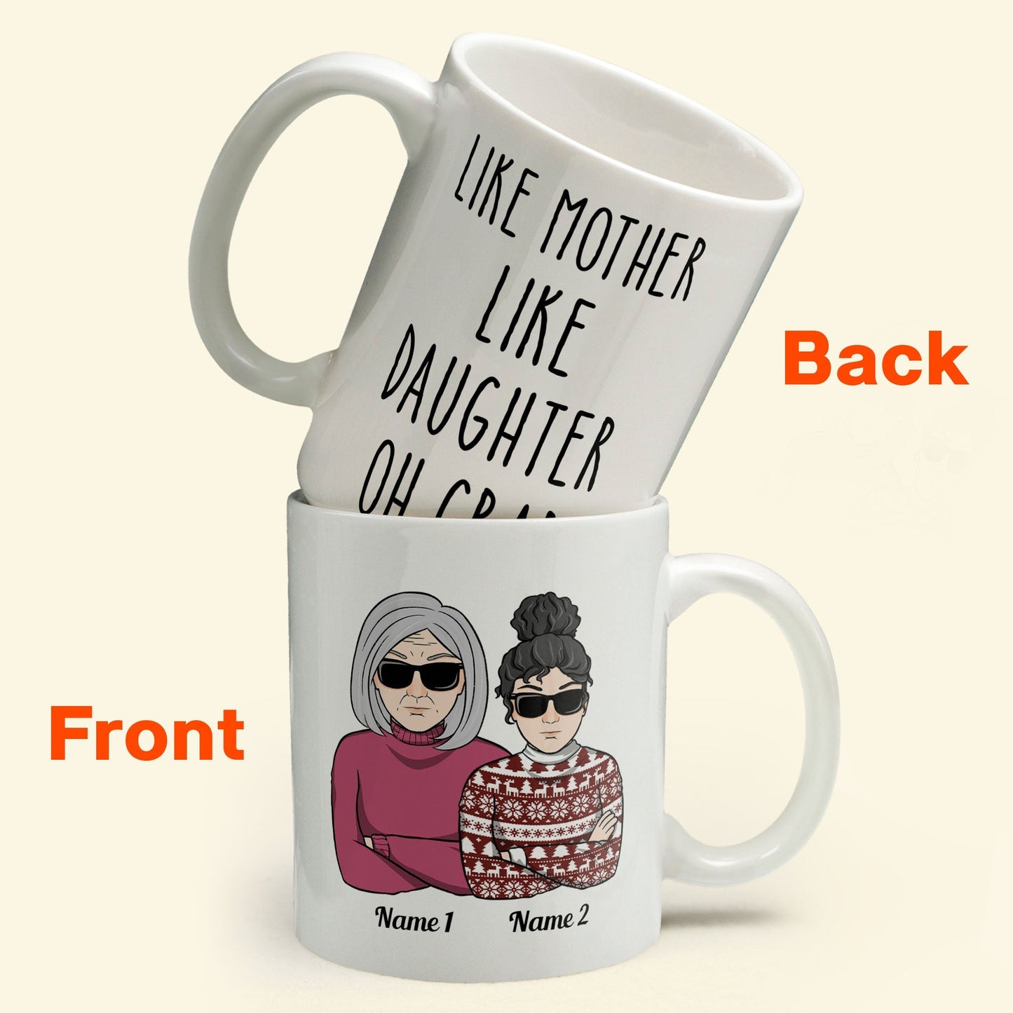 Personalized 'Like Mother Like Daughter Oh Crap' Funny Mug Gift