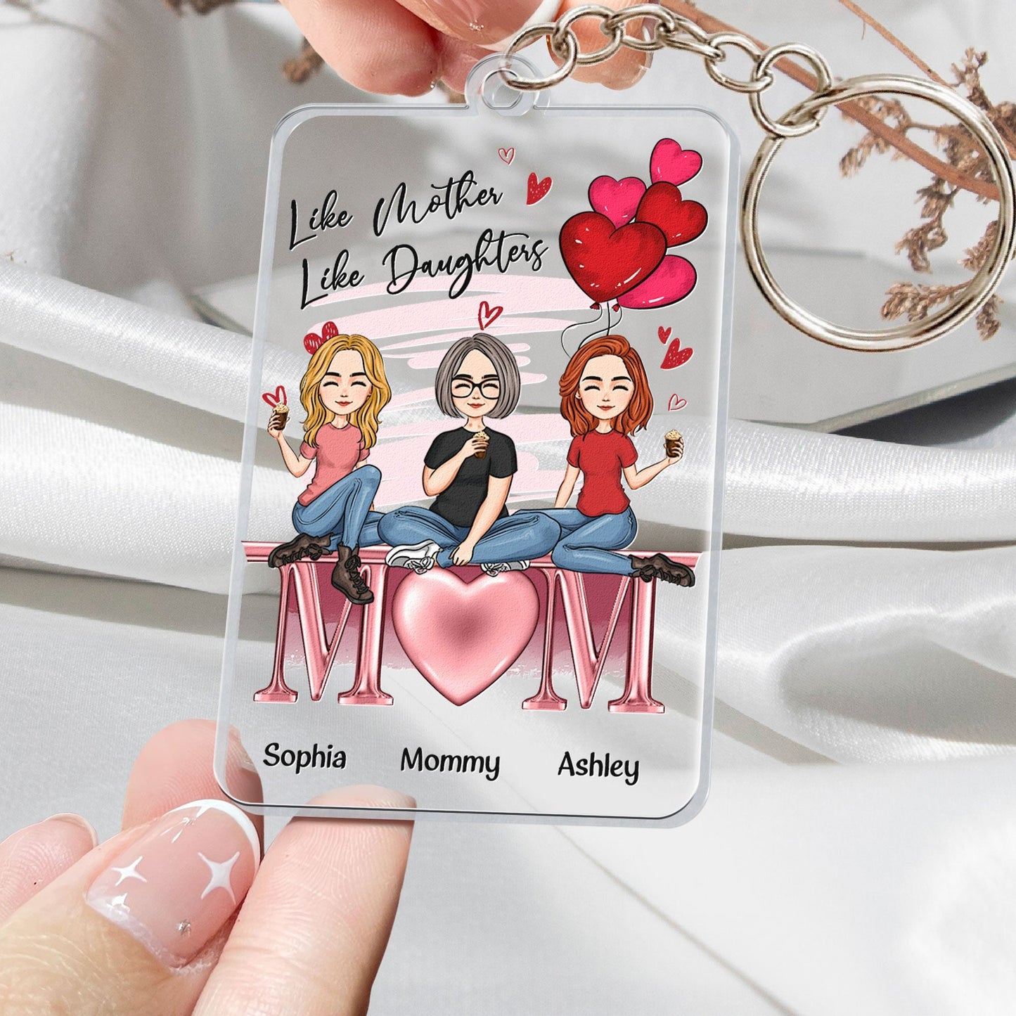 Personalized 'Like Mother Like Daughters' Keychain for Mom & Daughters