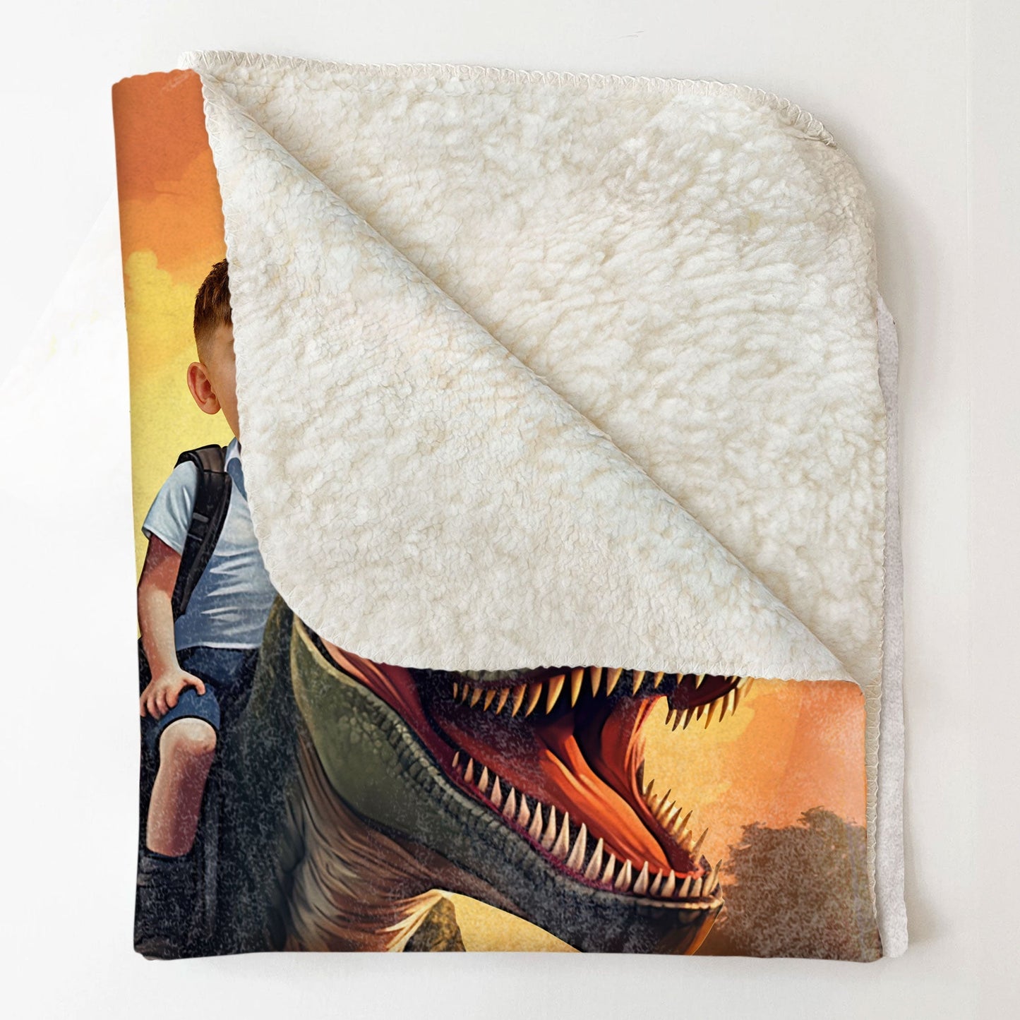 Dinosaur Adventure Blanket – Personalized Photo Blanket for Kids