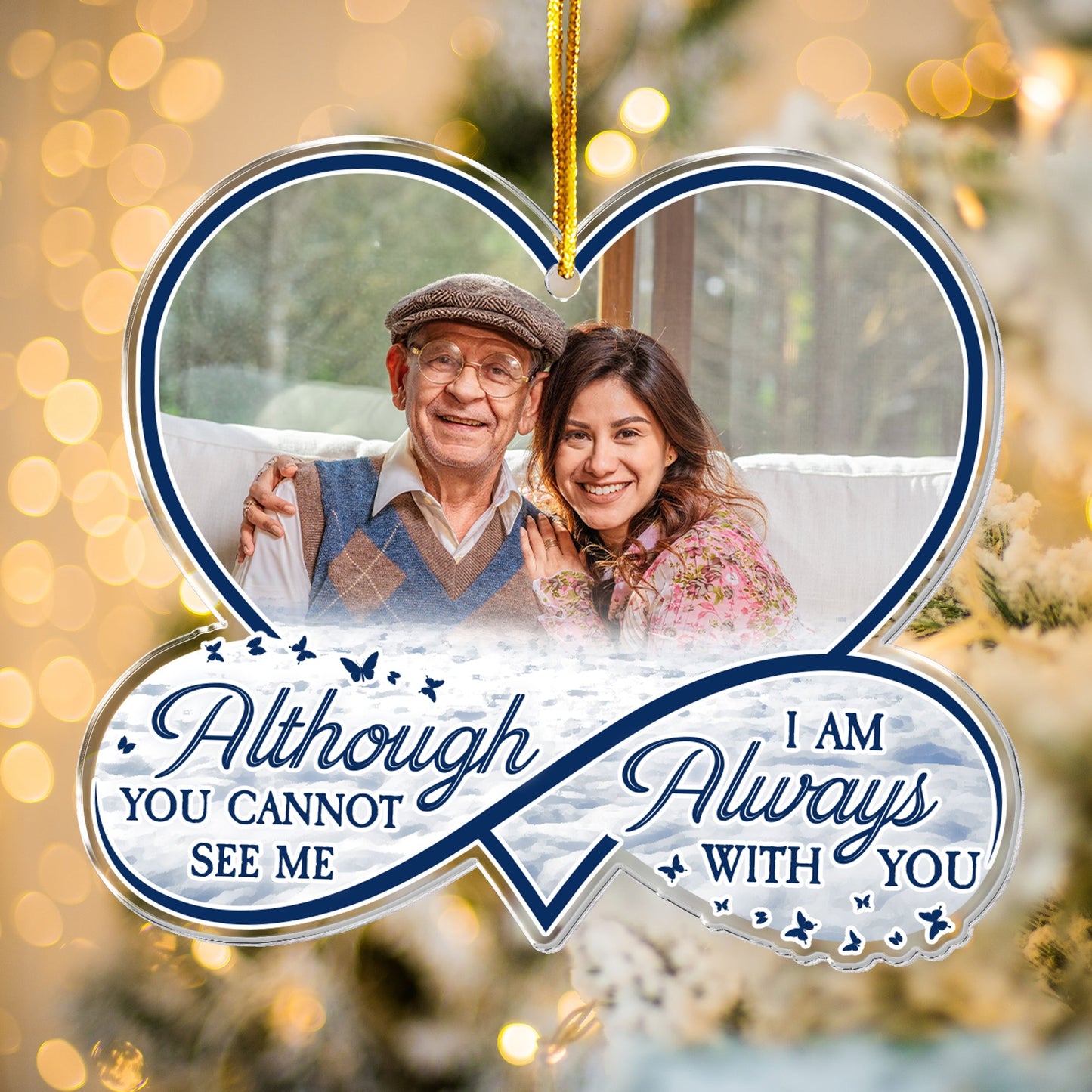 Personalized Photo Memorial For Loved One Ornament: 'Always With You' Heartfelt Keepsake