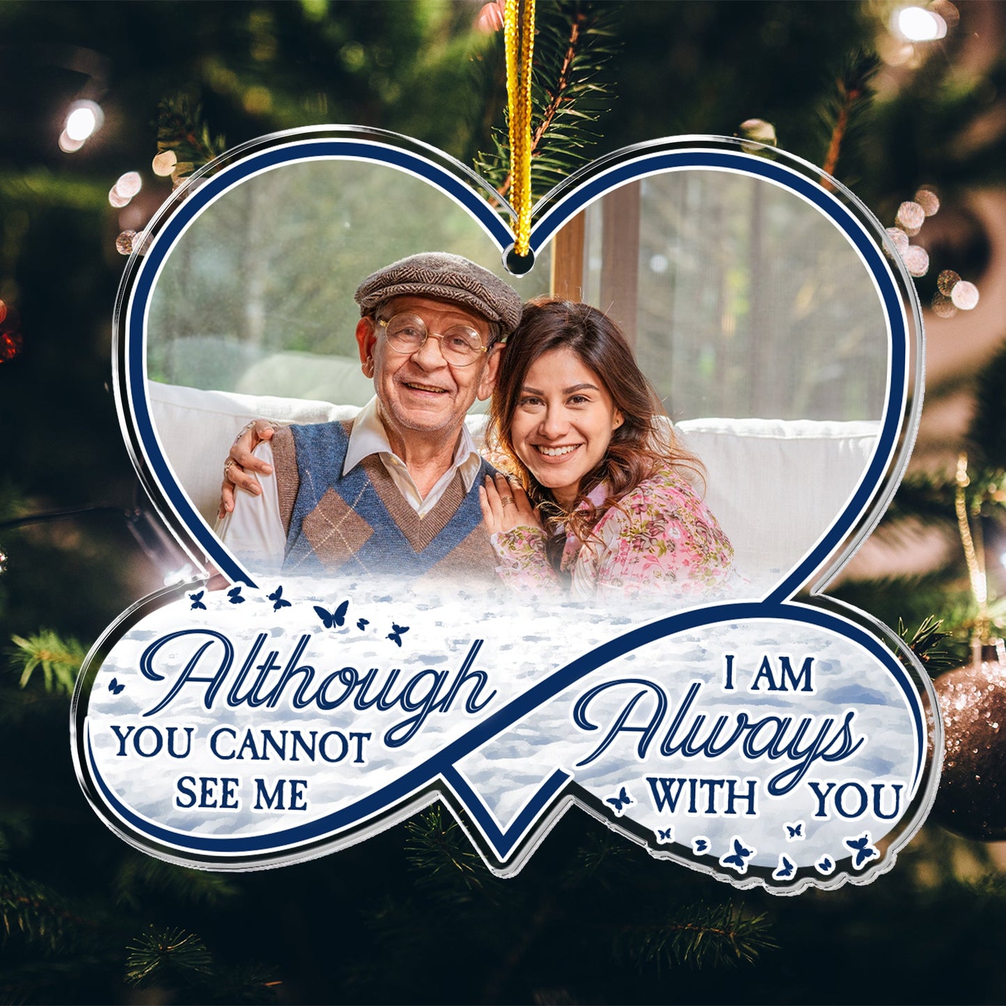Personalized Photo Memorial For Loved One Ornament: 'Always With You' Heartfelt Keepsake
