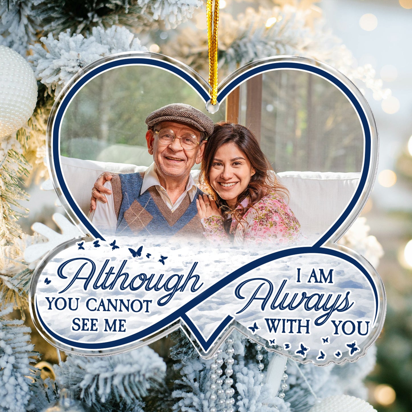 Personalized Photo Memorial For Loved One Ornament: 'Always With You' Heartfelt Keepsake