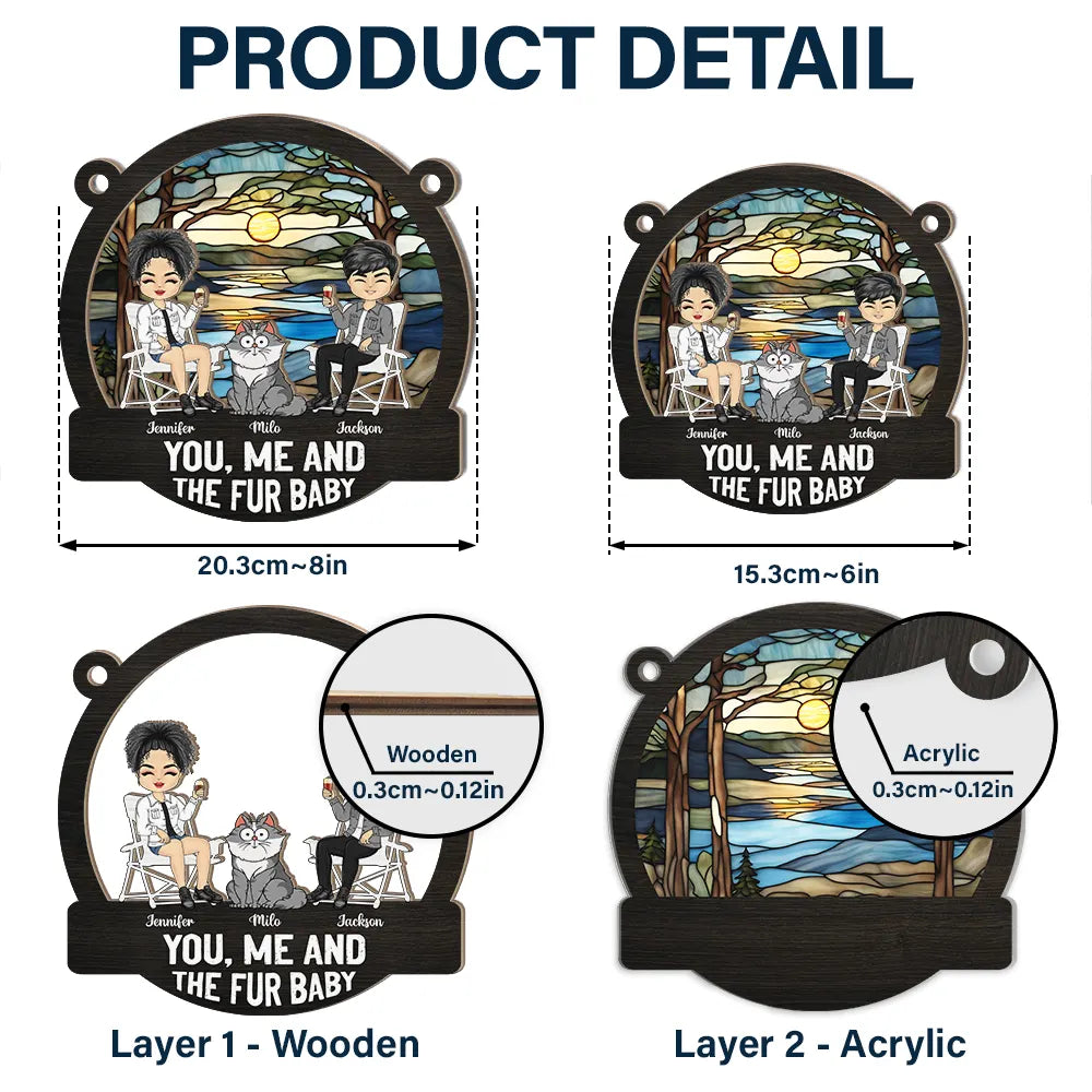 Personalized 'You, Me And The Pets' Suncatcher for Pet Loving Couples