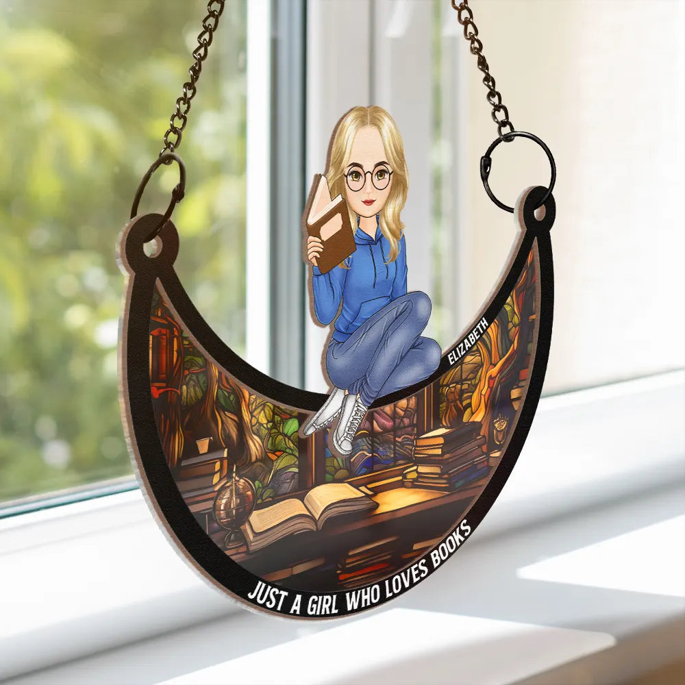 Heartfelt Personalized 'Just A Girl Who Loves Books' Suncatcher Gift