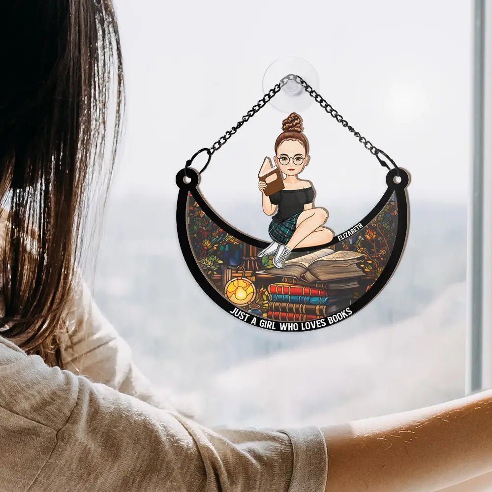 Heartfelt Personalized 'Just A Girl Who Loves Books' Suncatcher Gift