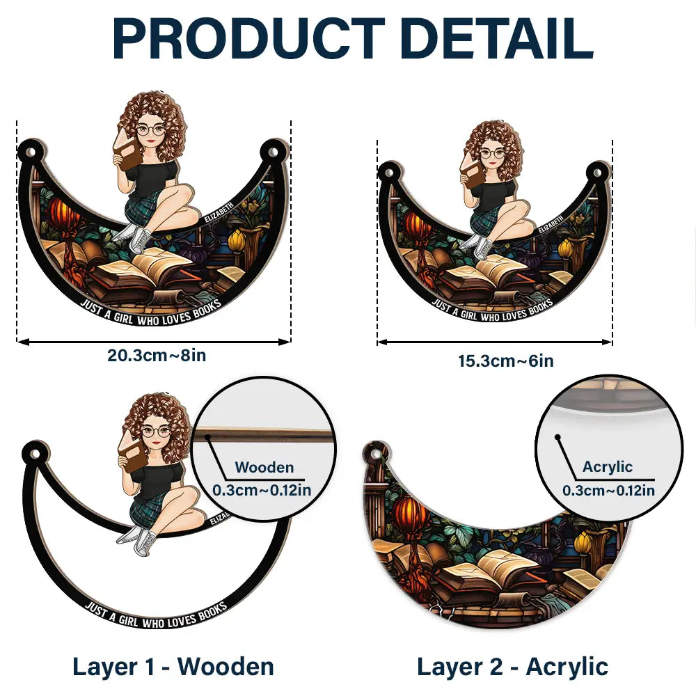 Heartfelt Personalized 'Just A Girl Who Loves Books' Suncatcher Gift