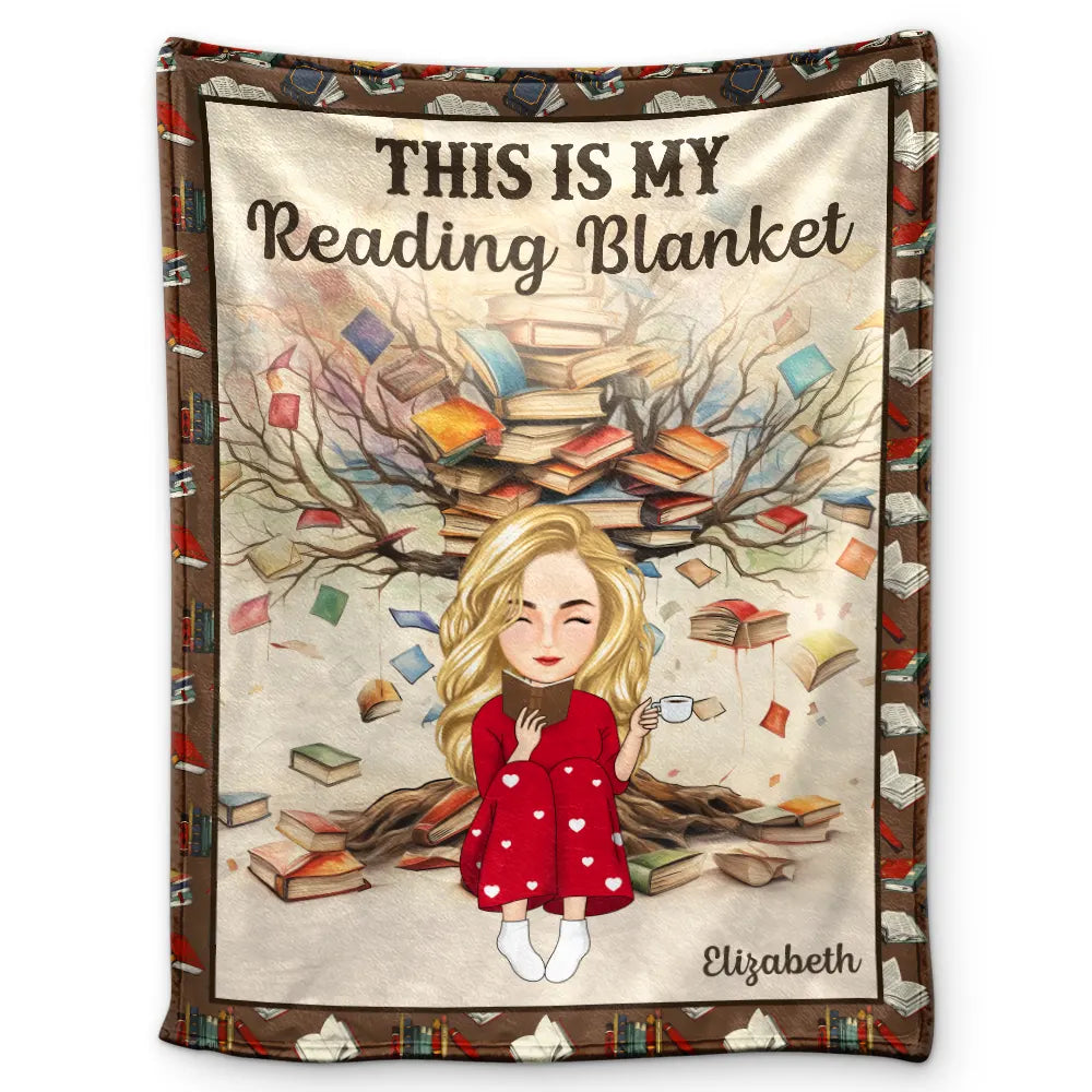 Personalized 'This Is My Reading Blanket' - Cozy Book Lover Gift for Readers