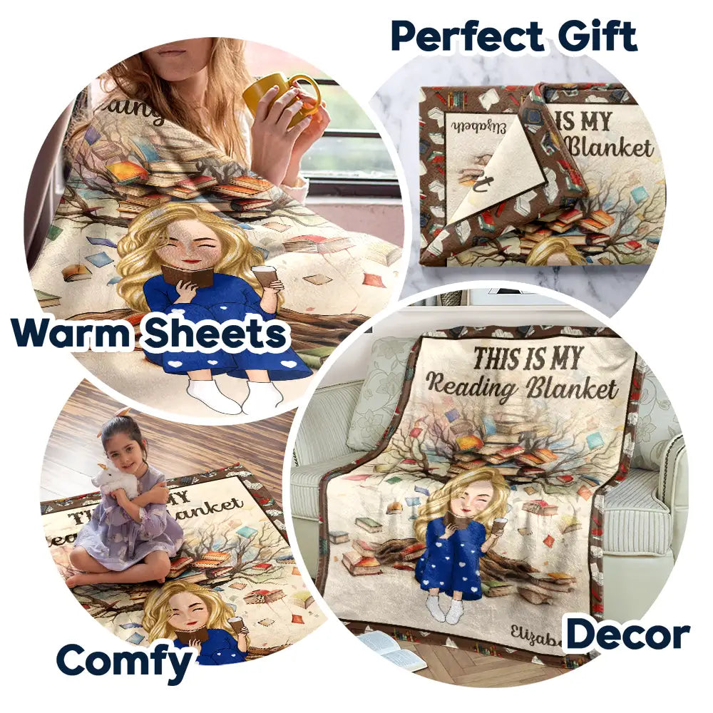 Personalized 'This Is My Reading Blanket' - Cozy Book Lover Gift for Readers
