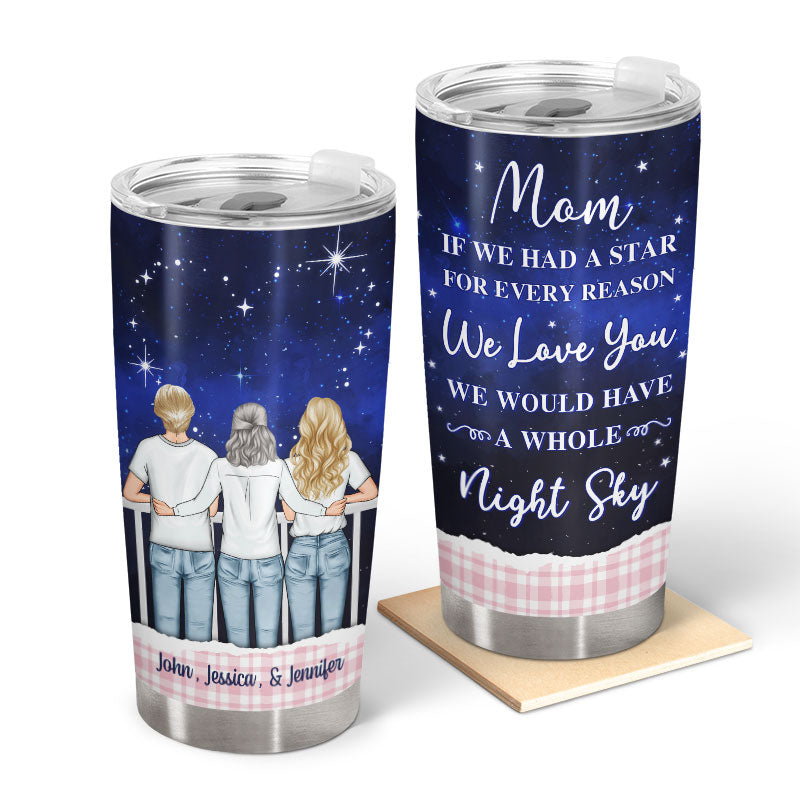 Personalized Mom Tumbler: 'Night Sky of Love' Custom Gift for Mother's Day