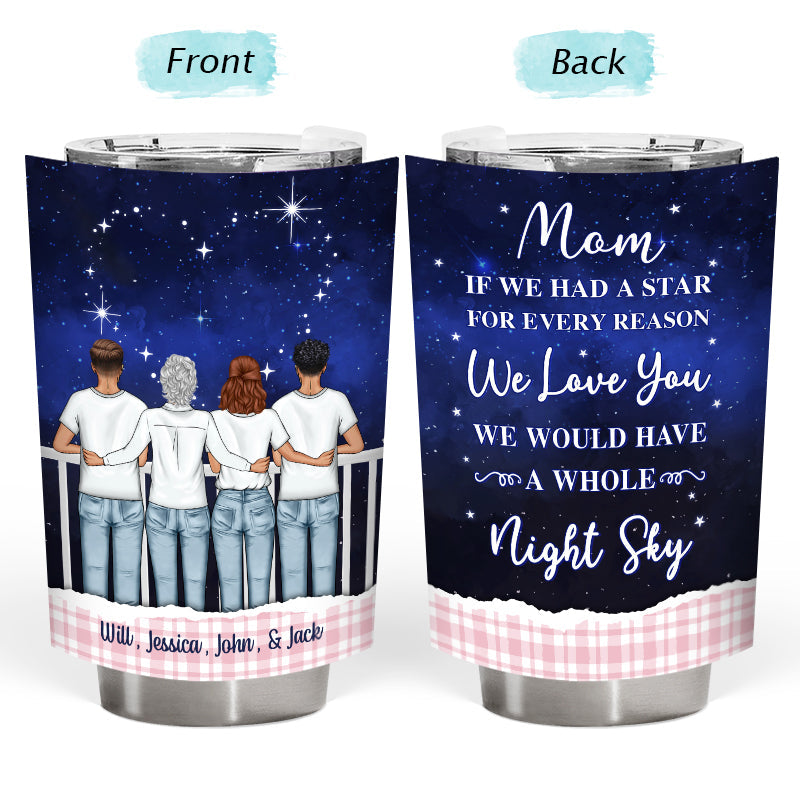 Personalized Mom Tumbler: 'Night Sky of Love' Custom Gift for Mother's Day