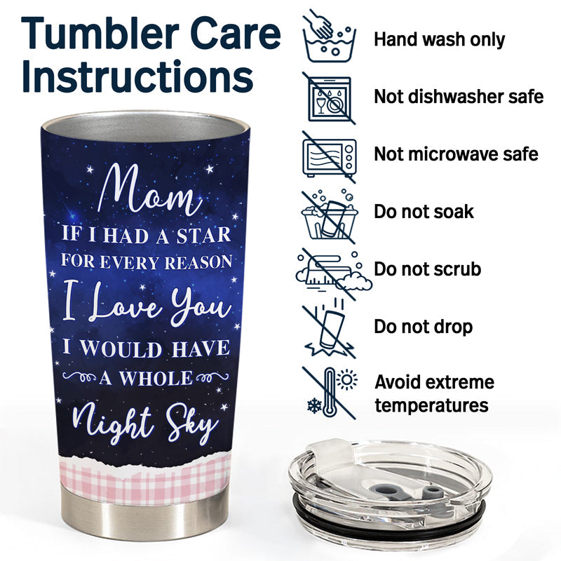 Personalized Mom Tumbler: 'Night Sky of Love' Custom Gift for Mother's Day