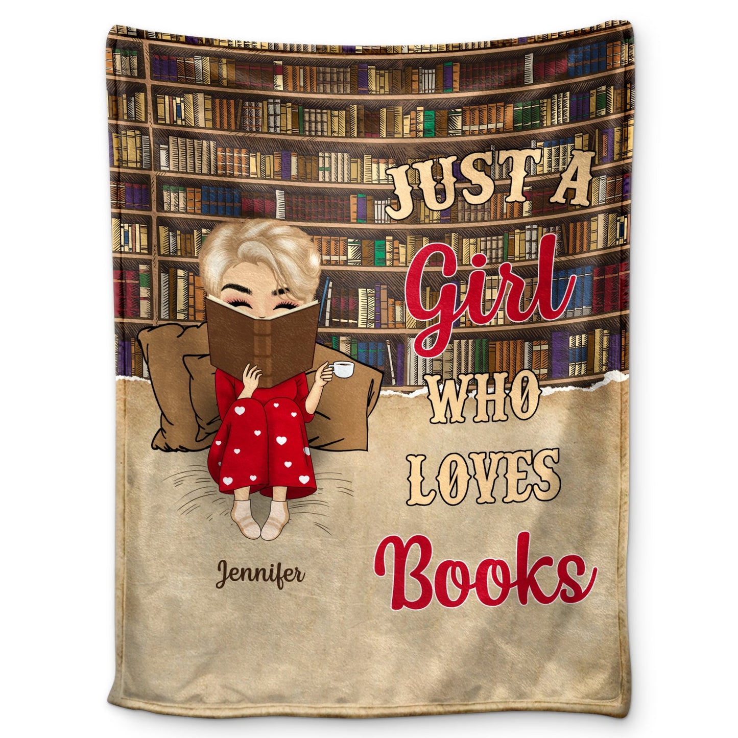 Personalized 'Just A Girl Who Loves Books' Blanket | Cozy Reading Gift