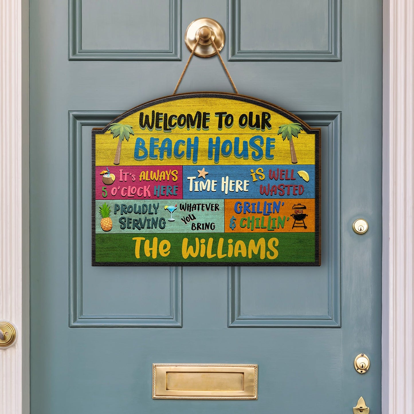 Personalized Welcome To Our Patio Wood Sign | Custom Family Outdoor Decor