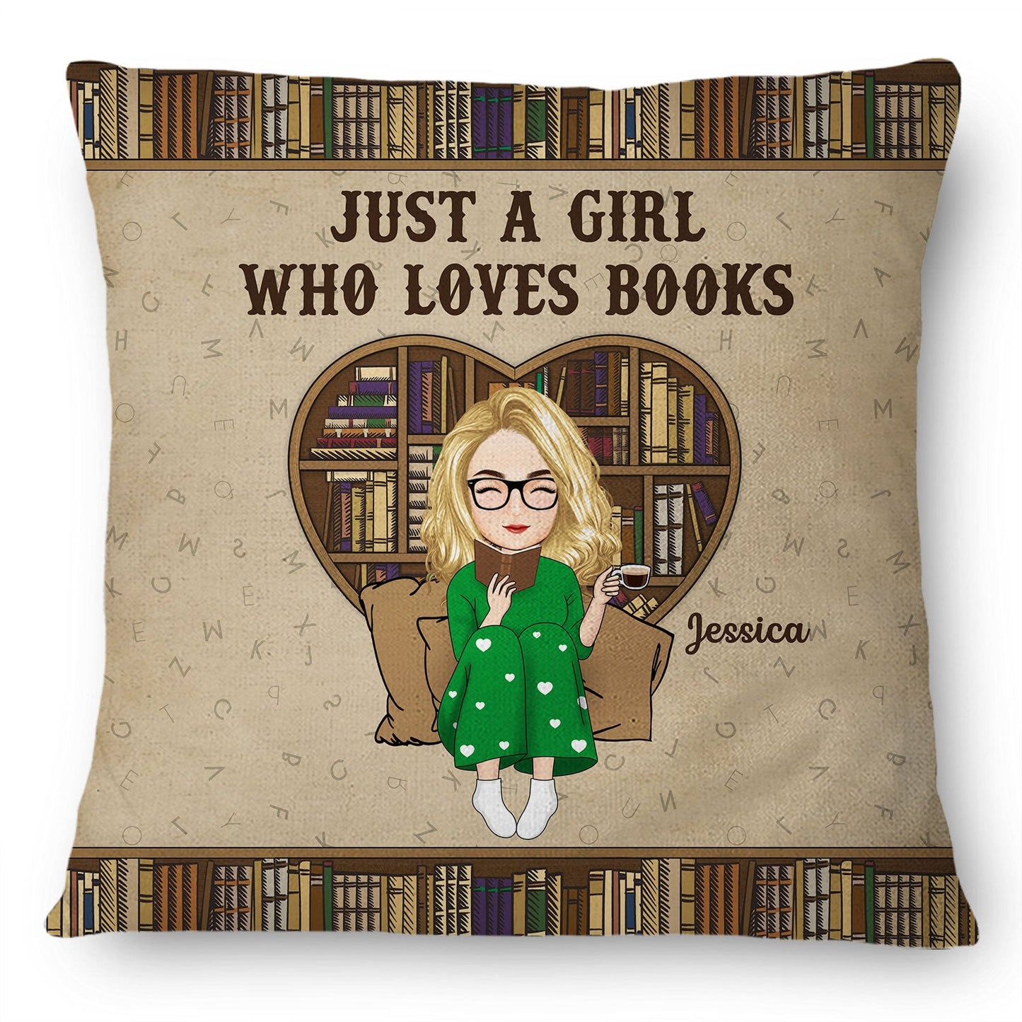 Heartfelt Personalized 'Just A Girl Who Loves Books' Pillow for Readers