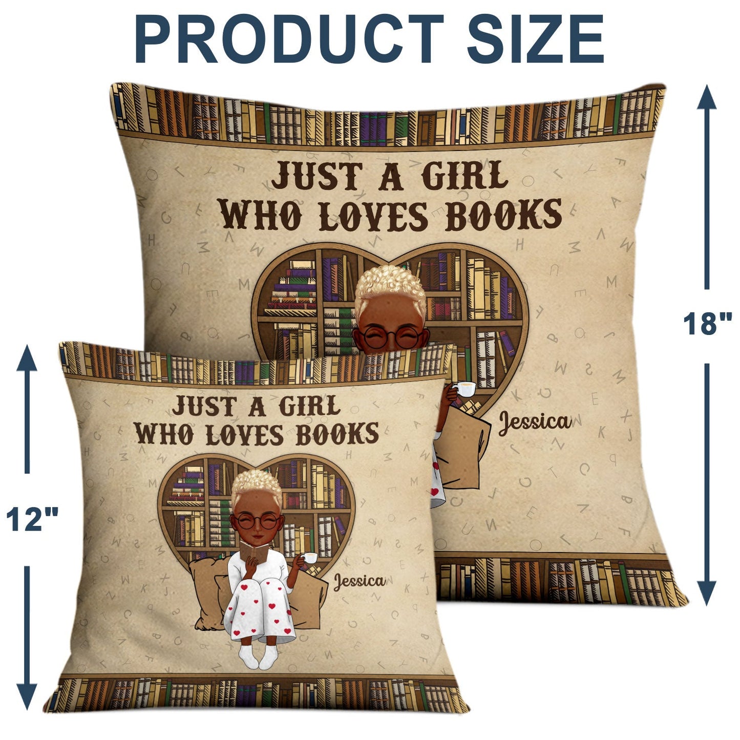 Heartfelt Personalized 'Just A Girl Who Loves Books' Pillow for Readers