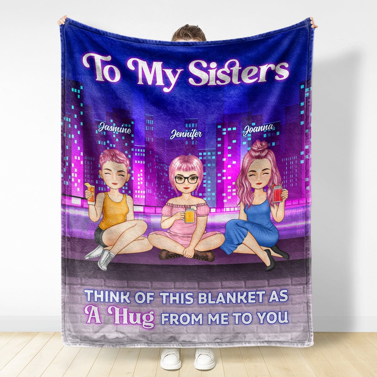 Heartfelt Personalized Bestie Blanket: 'A Hug From Me To You' Custom Gift