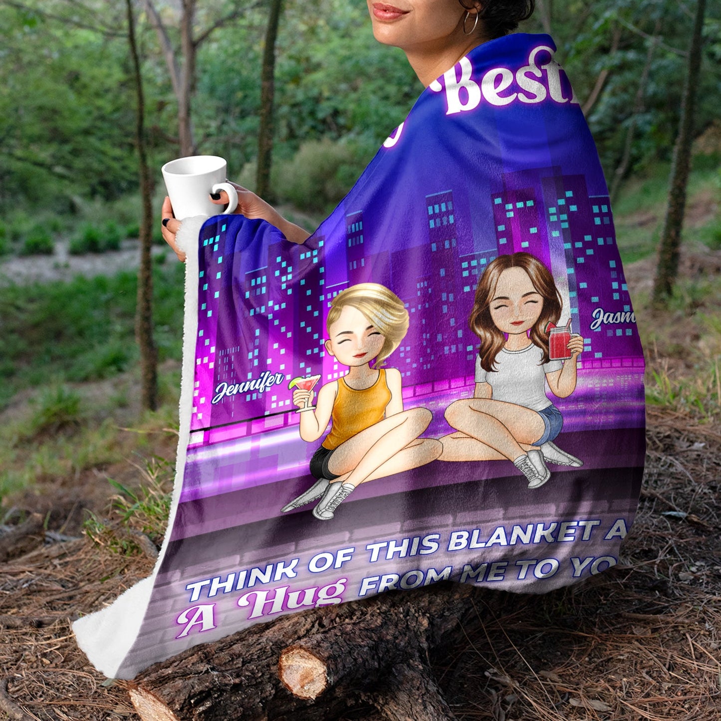 Heartfelt Personalized Bestie Blanket: 'A Hug From Me To You' Custom Gift