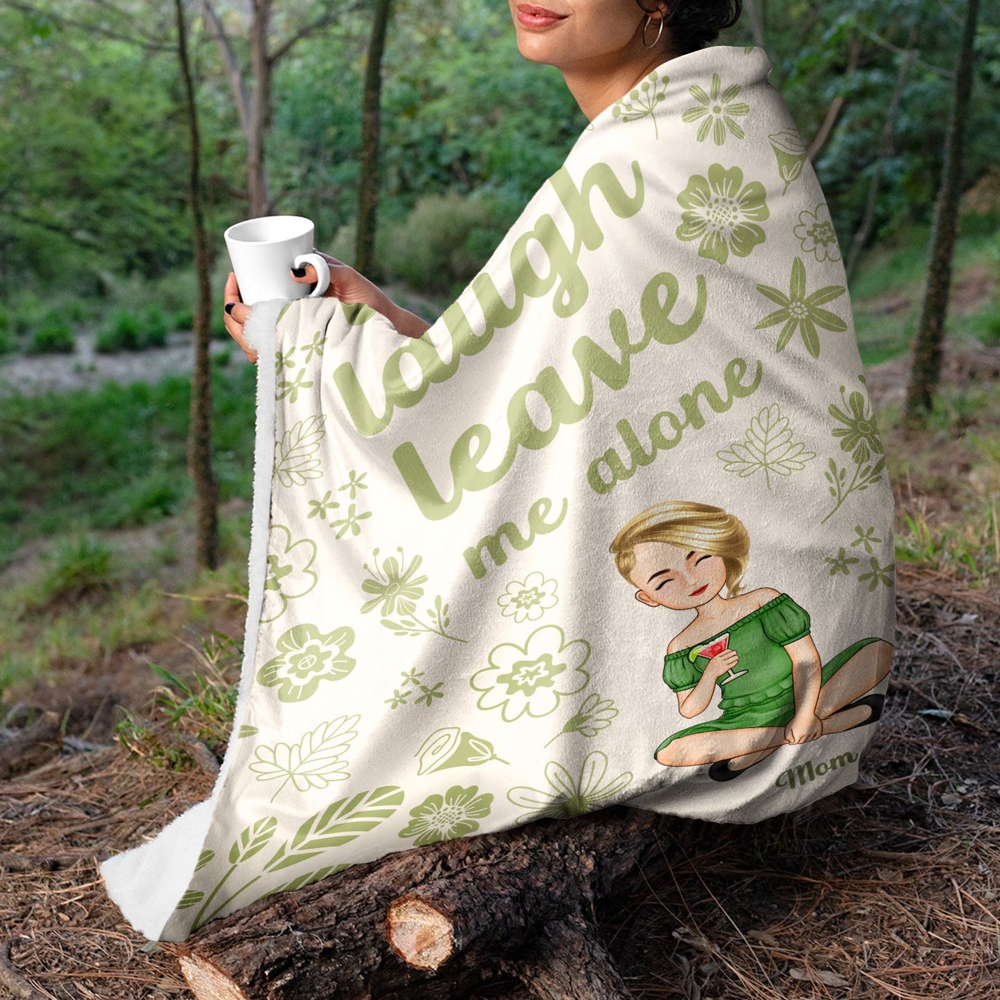 Custom 'Live Laugh Leave Me Alone' Blanket for Mom - Humorous Cozy Gift