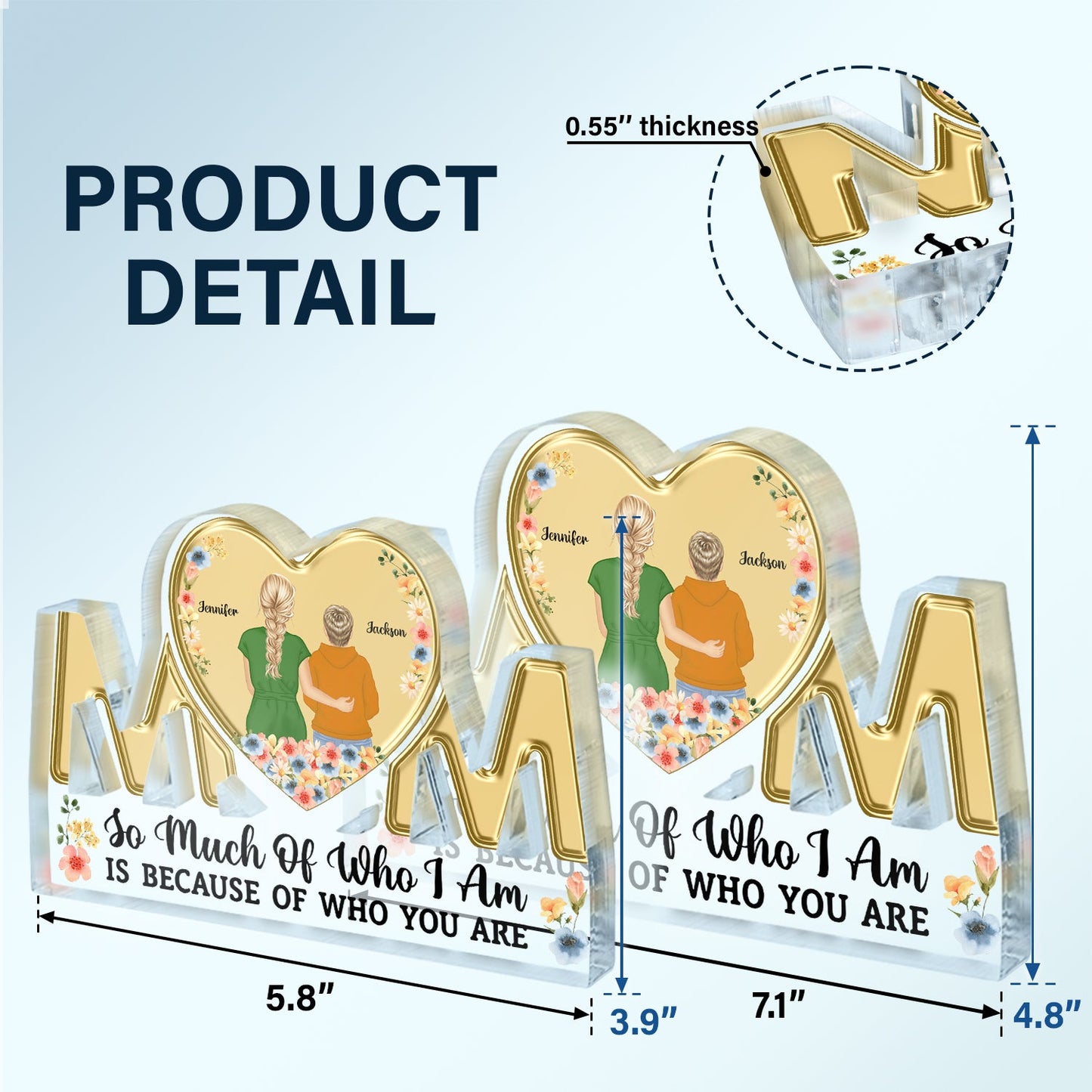 Personalized "So Much Of Who I Am" Mom Plaque - Heartfelt Gift for Mother