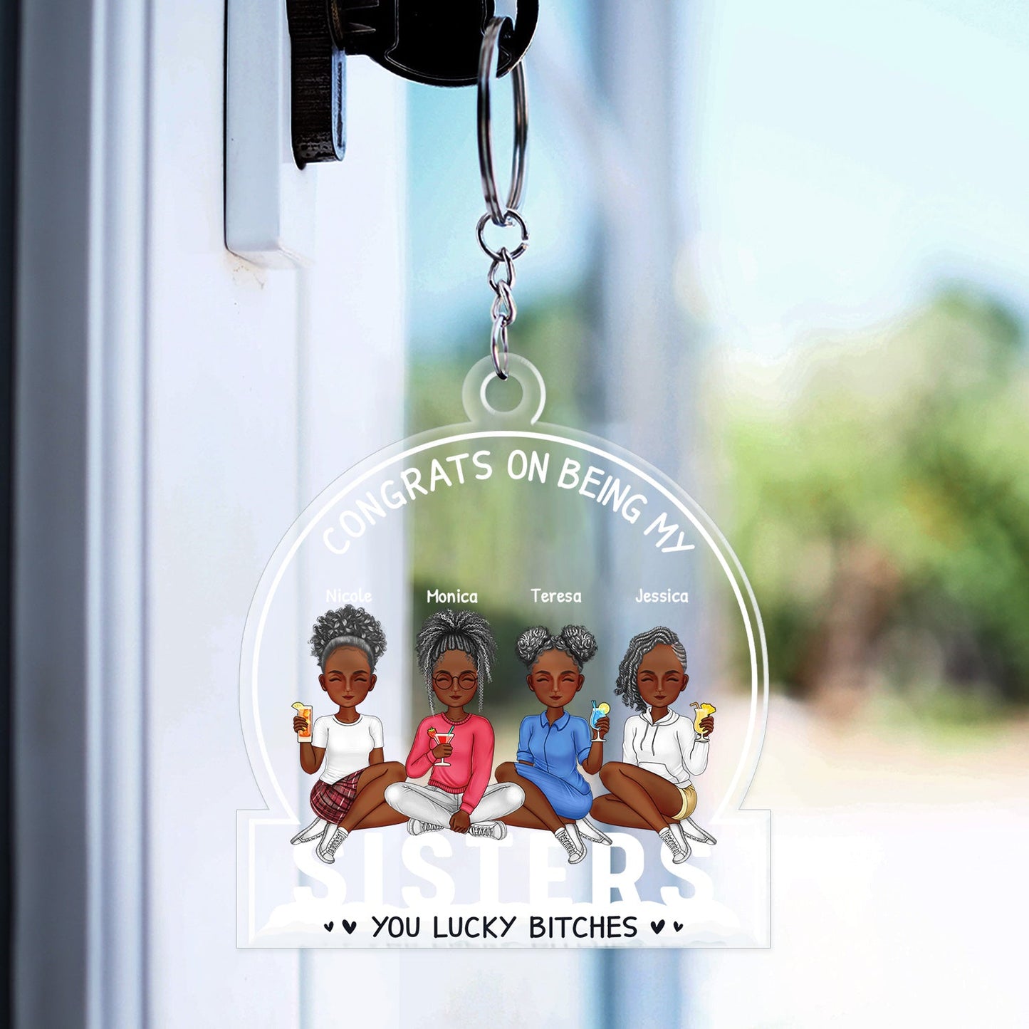 Personalized Best Friend Keychain - "Congrats On Being My Bestie" Funny Gift