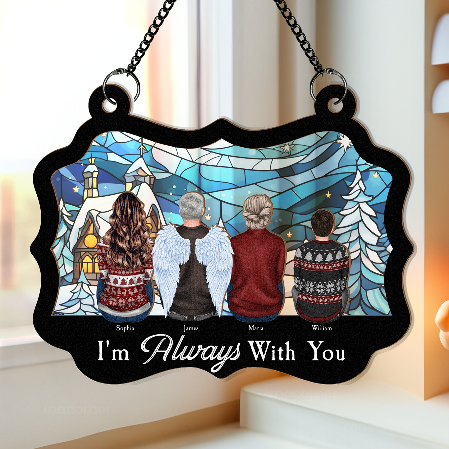 Heartfelt Personalized Memorial For Loved One Suncatcher: 'I'm Always With You' Family Keepsake.
