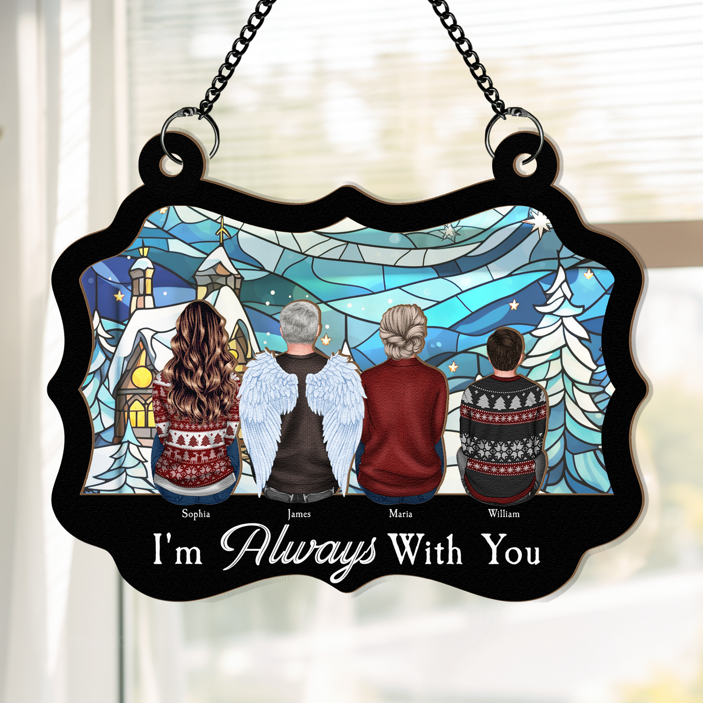 Heartfelt Personalized Memorial For Loved One Suncatcher: 'I'm Always With You' Family Keepsake.