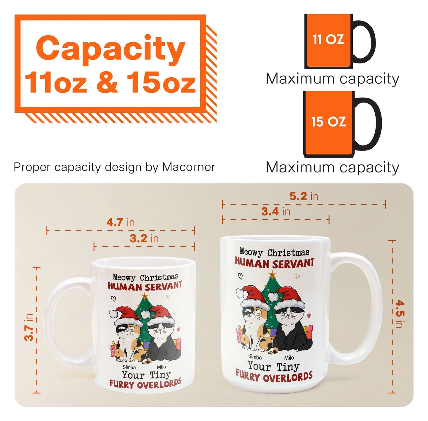 Personalized "Meowy Christmas Human Servant" Funny Cat Lover Mug