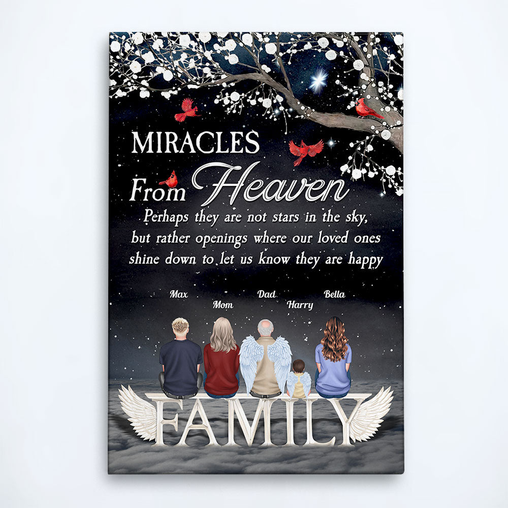Heartfelt Custom Memorial For Loved One Canvas: 'Miracles From Heaven' Family Art