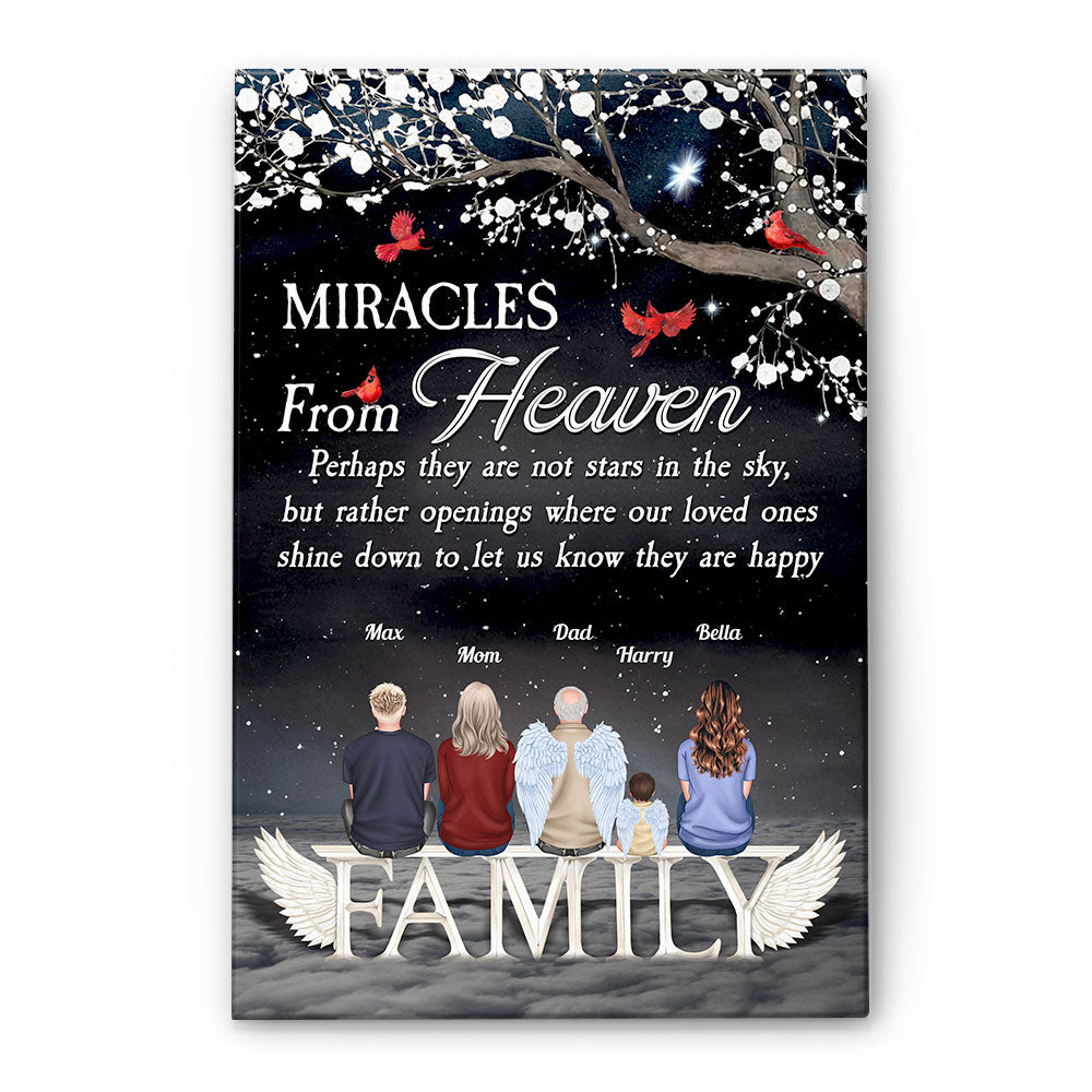 Heartfelt Custom Memorial For Loved One Canvas: 'Miracles From Heaven' Family Art