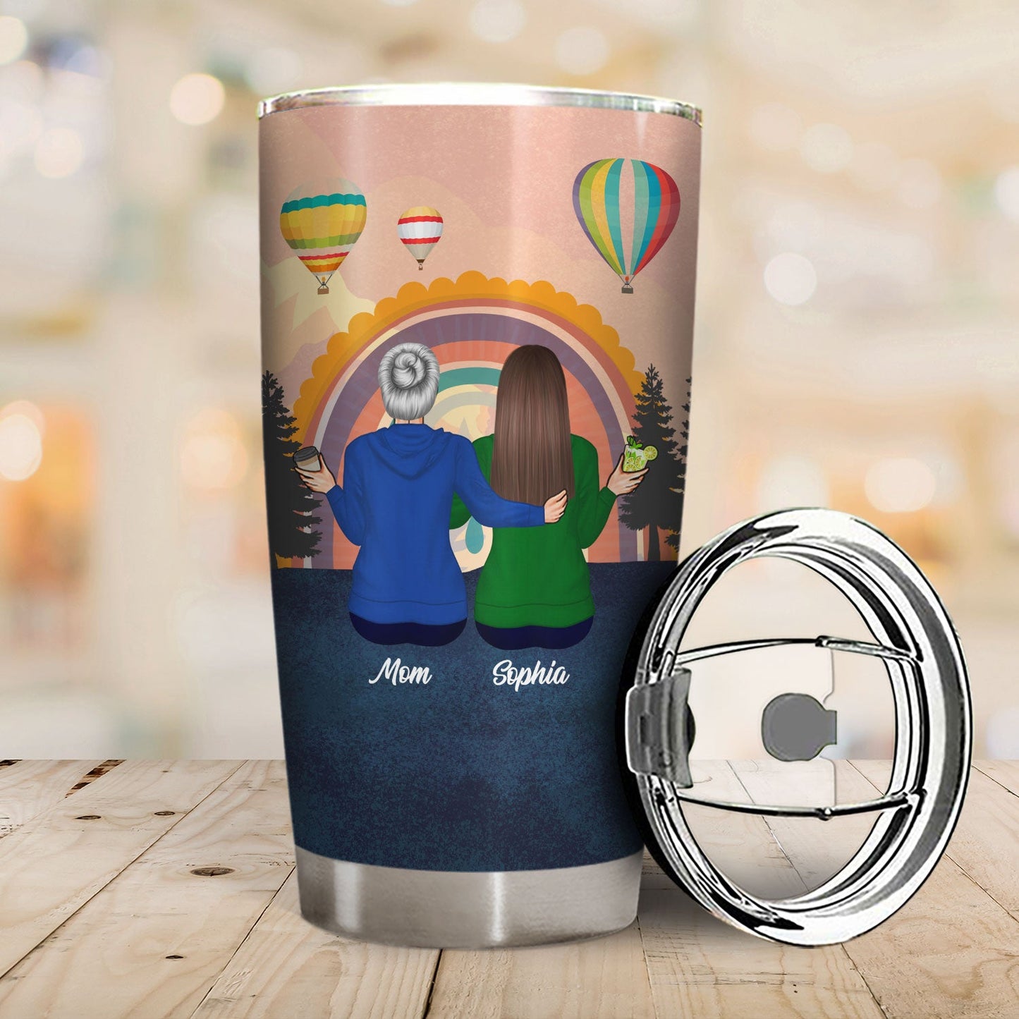 Personalized Mother Daughter Tumbler - "Forever Linked Together" Gift