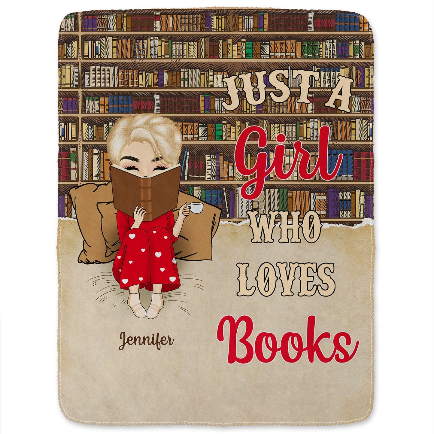 Personalized 'Just A Girl Who Loves Books' Blanket | Cozy Reading Gift