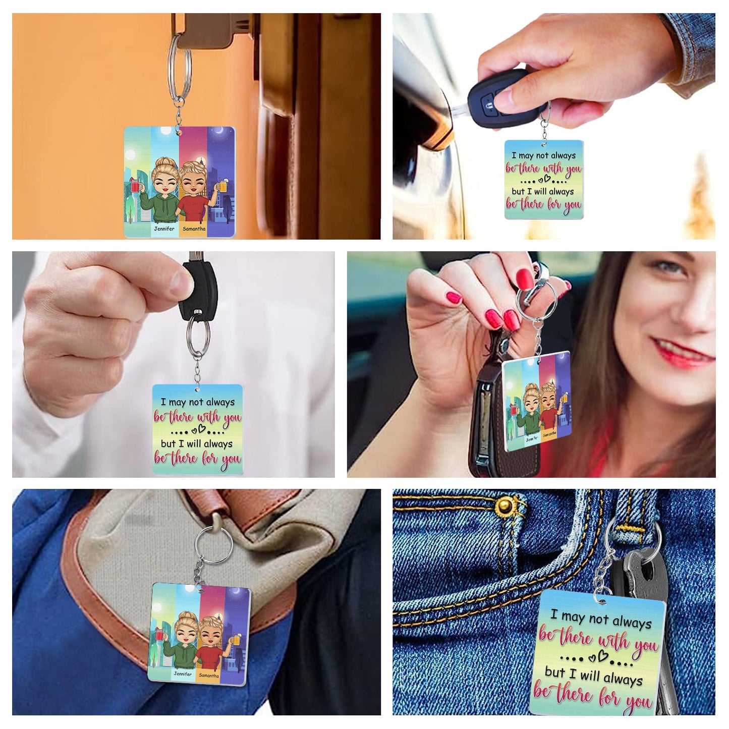 Custom Best Friend Keychain: 'Always Be There For You' Personalized Gift
