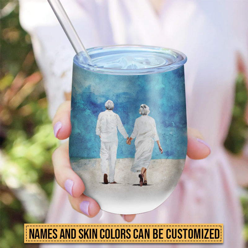 Heartfelt Personalized "A Hundred Minus One Day" Couples Beach Wine Tumbler