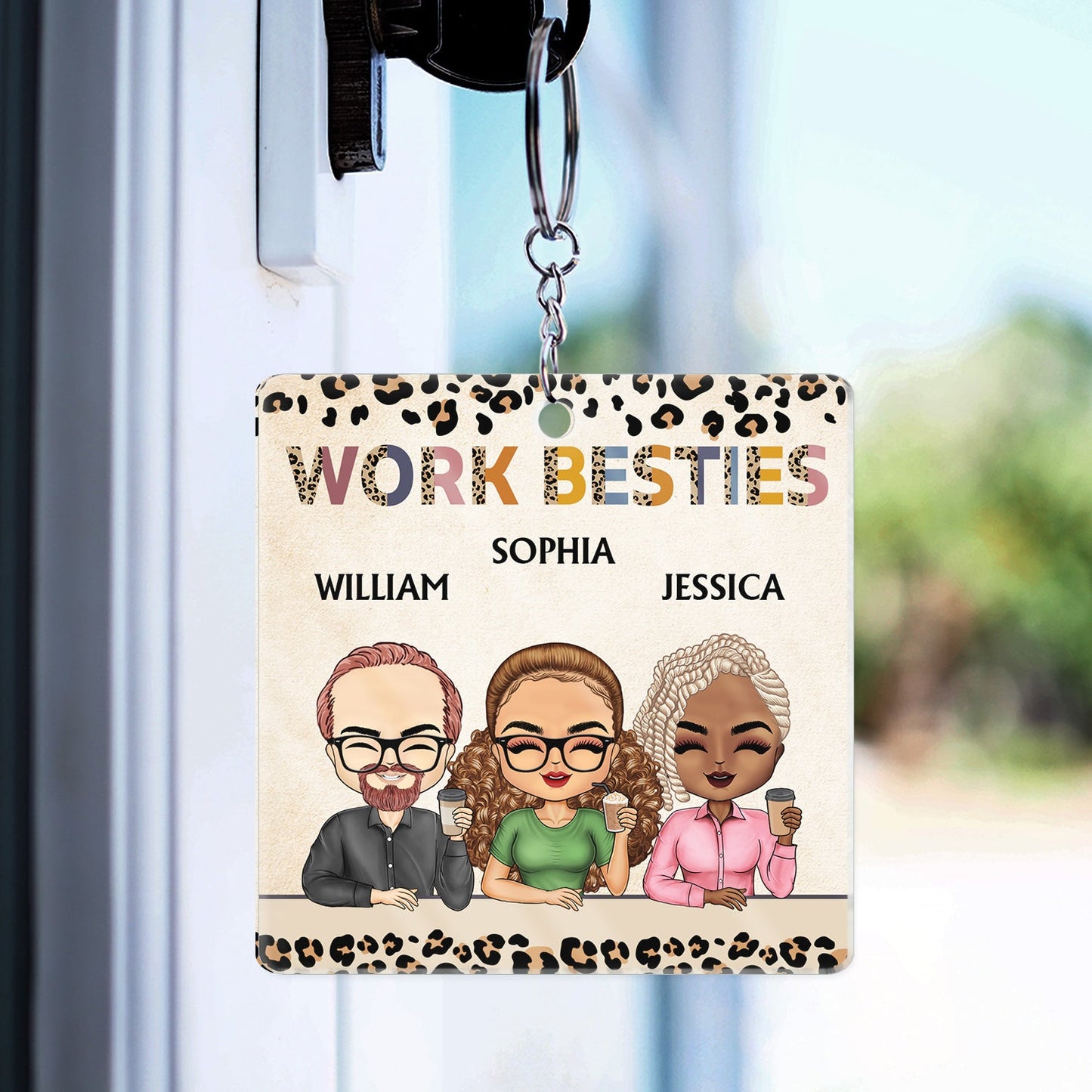 Personalized Funny Keychain for Work Besties: 'You Are The Reason...'